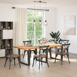 Berkfield Modern Dining Table Legs V-Shape 3 Pcs Natural Steel 100X(72-73.3) Cm Steel