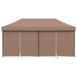 Walplus Foldable Party Tent Garden Gazebo Canopy Pop-Up With 4 Sidewalls Brown - thumbnail 3