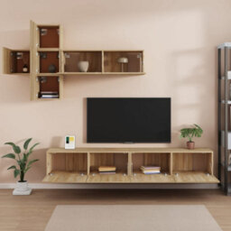 Berkfield 7 Piece Tv Cabinet Set Sonoma Oak Engineered Wood - thumbnail 3