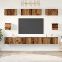 Berkfield Modern Tv Cabinet Set 8 Pcs Old Wood Medium 30.5 X 30 X 30 Cm - thumbnail 2