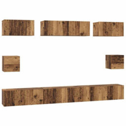 Berkfield Modern Tv Cabinet Set 8 Pcs Old Wood Medium 30.5 X 30 X 30 Cm - thumbnail 1