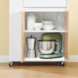 Sobuy Fkw132-Nw, Rolling Kitchen Storage Islands Carts Storage Trolley With Rubberwood Worktop,w70Xd40Xh90 - thumbnail 7