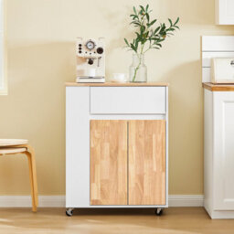 Sobuy Fkw132-Nw, Rolling Kitchen Storage Islands Carts Storage Trolley With Rubberwood Worktop,w70Xd40Xh90 - thumbnail 5