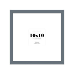 "10X10"" Grey Picture Frame - 10X10"" Square Frame With 6X6"" Mount For 10X10""/6X6"" Pictures Luxurious Style Thin Edge, 1 Pack" - thumbnail 1