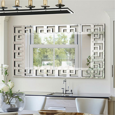 Artloge 120X70Cm Venetian Wall Mirror Decorative Frameless Beveled Edge Mirror, Vertical Or Horizontal Hanging - image 1