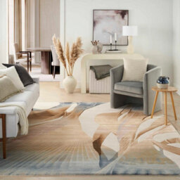 Beige Wool Luxurious Modern Handmade Optical/ (3D) Abstract Dining Room Bedroom And Living Room Rug -259Cm X 351Cm - thumbnail 1