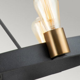 Luminosa Lighting Luminosa Hinkley Silas Cylindrical Pendant Ceiling Light Aged Zinc & Heritage Brass - thumbnail 5