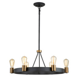 Luminosa Lighting Luminosa Hinkley Silas Cylindrical Pendant Ceiling Light Aged Zinc & Heritage Brass - thumbnail 1