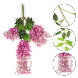 Living And Home Set Of 12 Purple Artificial Hanging Flowers Simulation Wisteria Flowers Wedding Decor - thumbnail 4