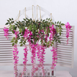 Living And Home Set Of 12 Purple Artificial Hanging Flowers Simulation Wisteria Flowers Wedding Decor - thumbnail 2