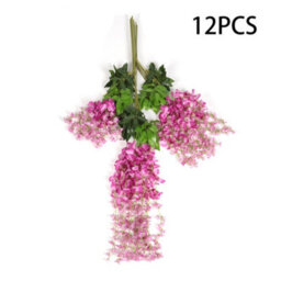 Living And Home Set Of 12 Purple Artificial Hanging Flowers Simulation Wisteria Flowers Wedding Decor - thumbnail 3