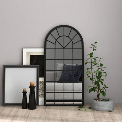 Berkfield Mirror Black 90X45 Cm Iron For Indoor Use - image 1