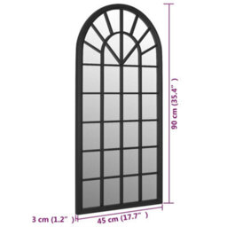 Berkfield Mirror Black 90X45 Cm Iron For Indoor Use - thumbnail 6