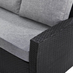 Evre 9 Seat Marylin Corner Sofa & Dining Rattan Garden Furniture Set For Indoor Outdoor Patios Gardens Conservatories Black - thumbnail 7