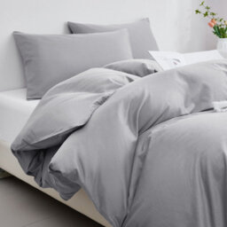 Groundlevel 100% Egyptian Cotton 400 Thread Count Silver Duvet Cover Set