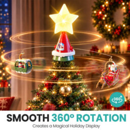 Neel Blue Animated Christmas Tree Topper With Rotating Led Star Light - 1Pc - thumbnail 4