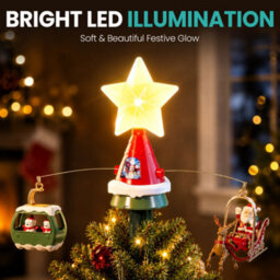 Neel Blue Animated Christmas Tree Topper With Rotating Led Star Light - 1Pc - thumbnail 5