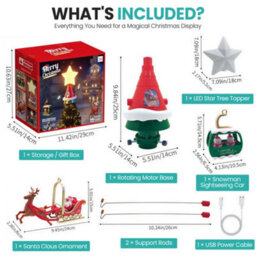 Neel Blue Animated Christmas Tree Topper With Rotating Led Star Light - 1Pc - thumbnail 2