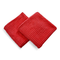 Deconovo Set Of 2 Corduroy Cushion Covers 50Cm X 50Cm, 20X20 Inches Grid Throw Pillow Casess For Kitchen Chairs(Red, 2 Pieces) - thumbnail 2