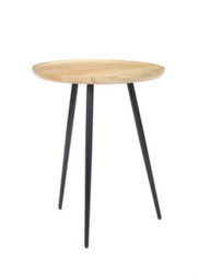 Elm Home And Garden Solid Mango Wood Round Side End Lamp Table Hair Pin Leg 65Cm High X 52Cm Wide X 52Cm Deep