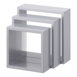 GoodHome Rigga Silver Effect Cube Shelf (L)30Cm X (D)9.8Cm, Set Of 3 - thumbnail 2