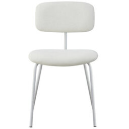 Mof Modern Upholstered Dining Chairs Set Of 4 Fabric Padded Seat With Metal Legs (White X4) - thumbnail 3