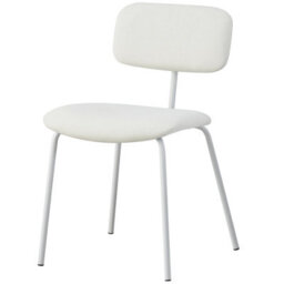 Mof Modern Upholstered Dining Chairs Set Of 4 Fabric Padded Seat With Metal Legs (White X4) - thumbnail 4
