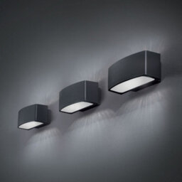 Ideal Lux Luminosa Andromeda 1 Light Outdoor Small Up Down Wall Light Polished Chrome, Anthracite Ip55, E27 - thumbnail 2