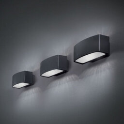 Ideal Lux Luminosa Andromeda 1 Light Outdoor Small Up Down Wall Light Polished Chrome, Anthracite Ip55, E27 - thumbnail 3