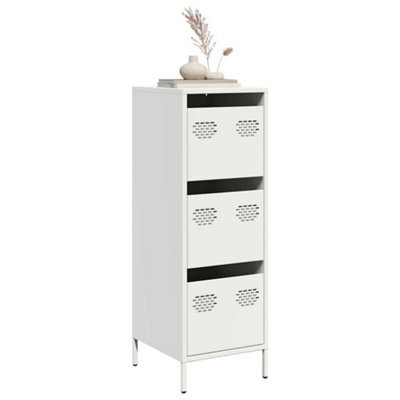 Berkfield Highboard White 39X35X103.5 Cm Steel - image 1