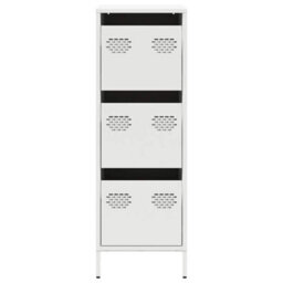 Berkfield Highboard White 39X35X103.5 Cm Steel - thumbnail 5