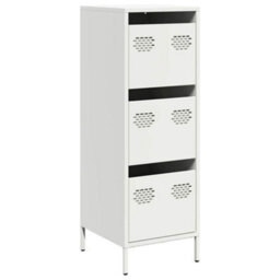 Berkfield Highboard White 39X35X103.5 Cm Steel - thumbnail 2