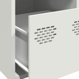Berkfield Highboard White 39X35X103.5 Cm Steel - thumbnail 9