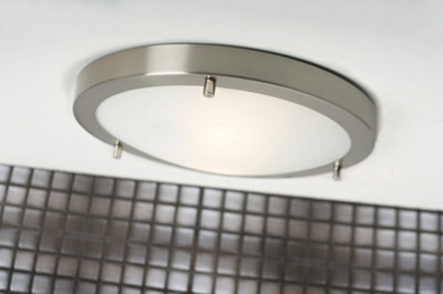 Nordlux Ancona Glass Ceiling Light Bathroom Safe Silver,mains - image 1