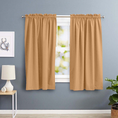 Oxford Homeware Beige 230 Gsm Blackout Curtain Thermal Insulated Pencil Pleat For Window Curtain Pair (W)117Cm X (L)137Cm - image 1