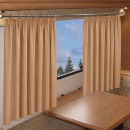 Oxford Homeware Beige 230 Gsm Blackout Curtain Thermal Insulated Pencil Pleat For Window Curtain Pair (W)117Cm X (L)137Cm - thumbnail 7
