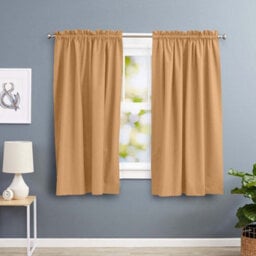 Oxford Homeware Beige 230 Gsm Blackout Curtain Thermal Insulated Pencil Pleat For Window Curtain Pair (W)117Cm X (L)137Cm - thumbnail 1