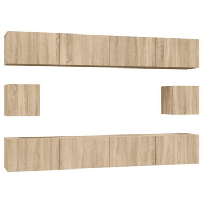 Berkfield Classic 6 Piece Tv Cabinet Set Sonoma Oak Engineered Wood - image 1