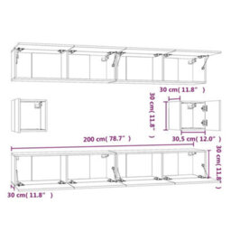 Berkfield Classic 6 Piece Tv Cabinet Set Sonoma Oak Engineered Wood - thumbnail 9
