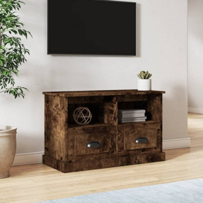 Berkfield Tv Cabinet Smoked Oak 80X35X50 Cm Engineered Wood - image 1