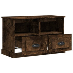 Berkfield Tv Cabinet Smoked Oak 80X35X50 Cm Engineered Wood - thumbnail 6