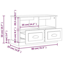 Berkfield Tv Cabinet Smoked Oak 80X35X50 Cm Engineered Wood - thumbnail 9