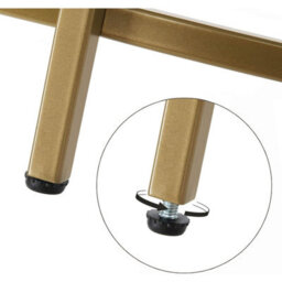 Songmics Round Coffee Table, Glass Table With Golden Iron Frame, Living Room Table, Sofa Table, Robust Tempered Glass, Stable - thumbnail 5