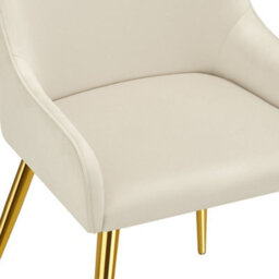 Tectake Set Of 4 Dining Chair Avane - Velvet Look, Padded Armchair, High Backrest And Armrests  - Beige - thumbnail 9