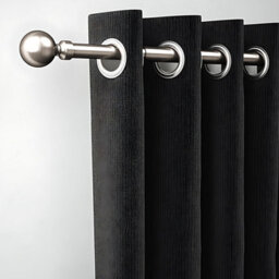 Ameha Plain Metal Curtain Pole,70-120 Cm Extendable Curtain Rod, Brushed Silver Ball 60mm Classic Finials - thumbnail 5