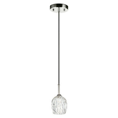 Stylish 1 Bulb Ceiling Pendant Light In Polished Nickel Finish With Led G9 3.5W