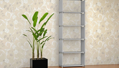 6 Tier Modern Cube Bookcase Storage Organizer - image 1