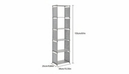 6 Tier Modern Cube Bookcase Storage Organizer - thumbnail 3
