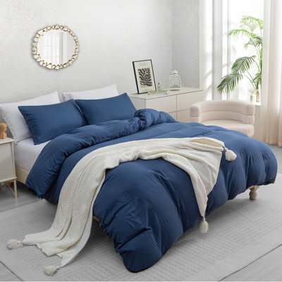 Pamposh Double Duvet Cover Set Pre-Washed Microfibre Bedding Set Comfort Lightweight Premium Quilt Cover Set With Zipper Closure - image 1