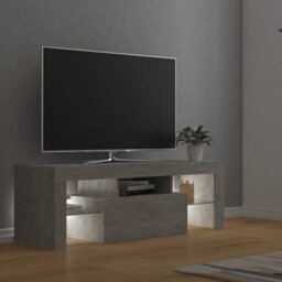 Berkfield Tv Cabinet With Led Lights Concrete Grey 120X35X40 Cm - thumbnail 9